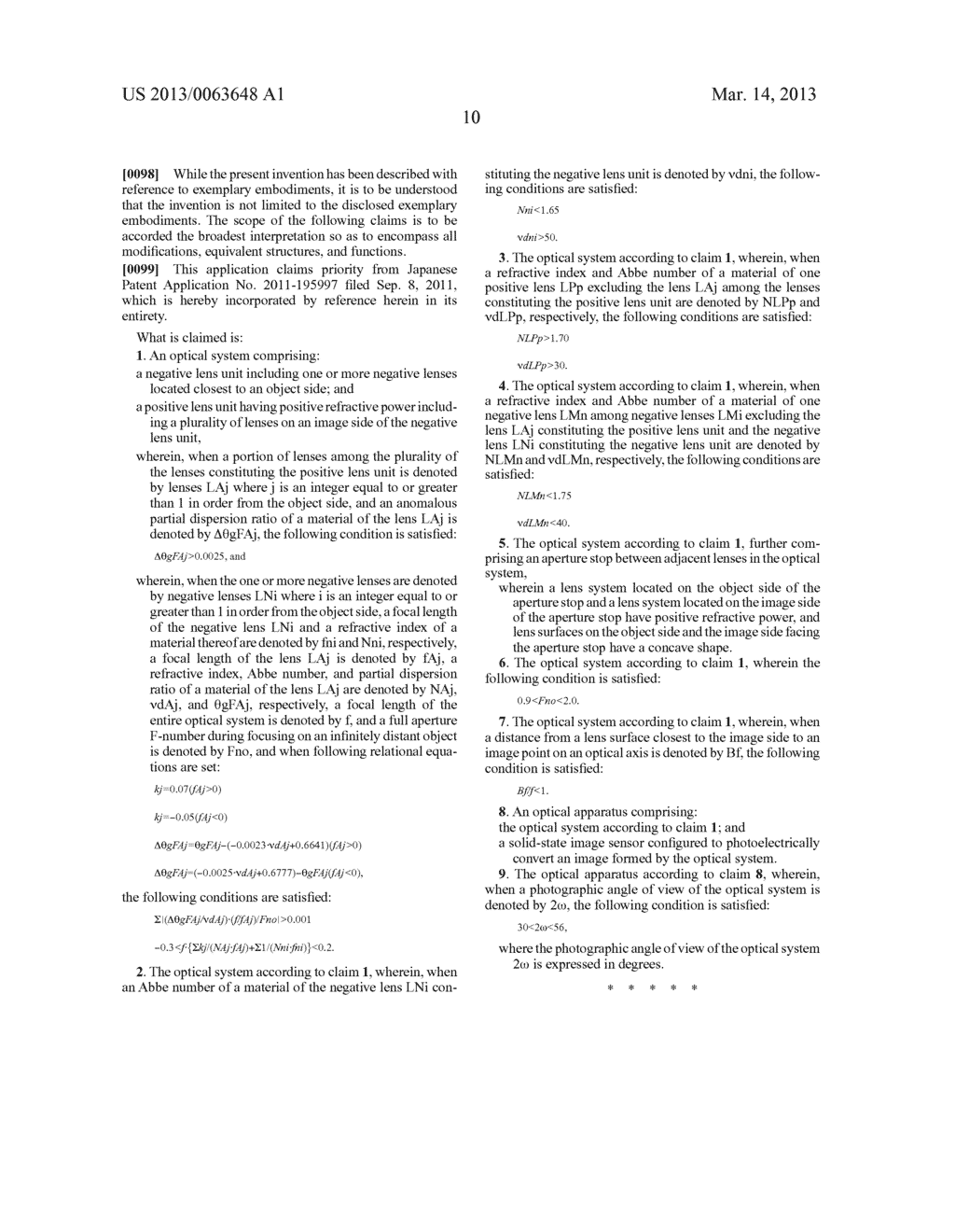 OPTICAL SYSTEM AND OPTICAL APPARATUS USING THE SAME - diagram, schematic, and image 27