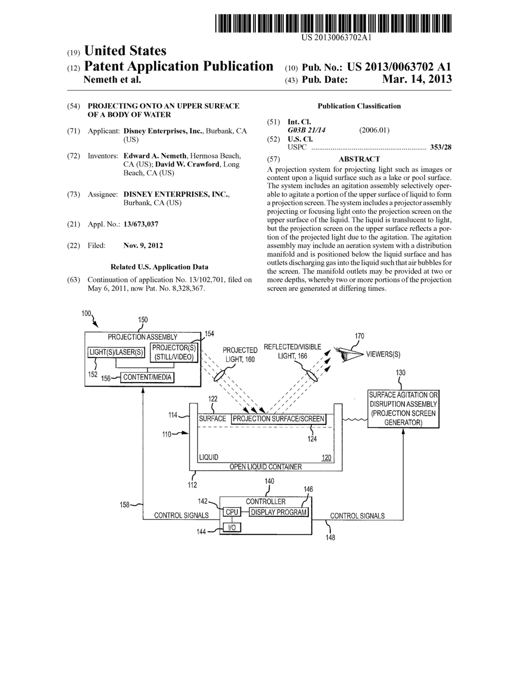 PROJECTING ONTO AN UPPER SURFACE OF A BODY OF WATER - diagram, schematic, and image 01