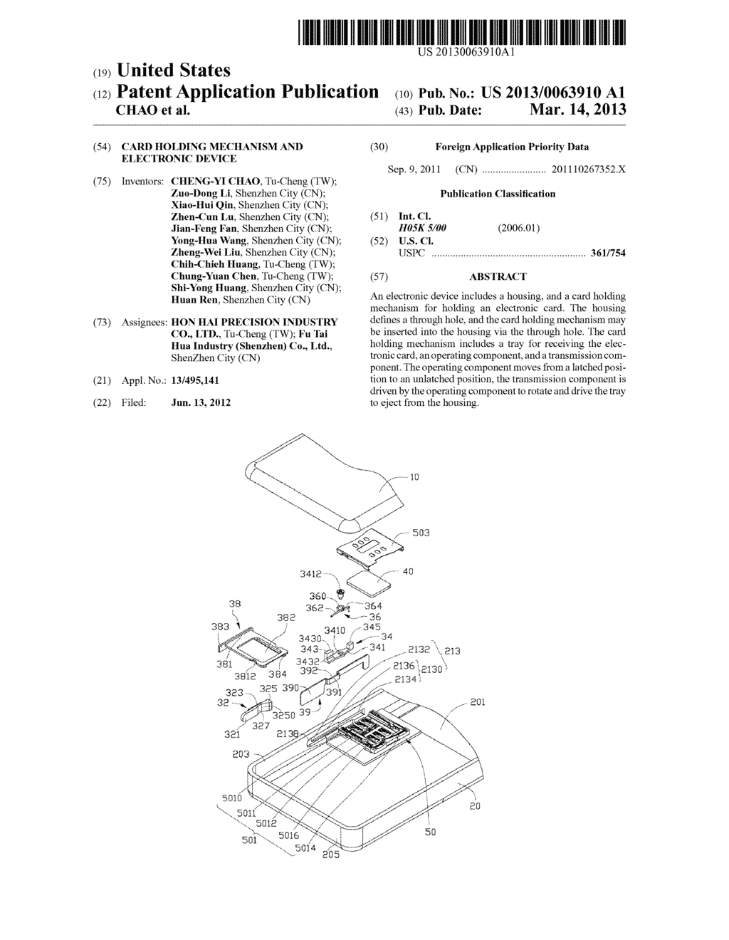 CARD HOLDING MECHANISM AND ELECTRONIC DEVICE - diagram, schematic, and image 01