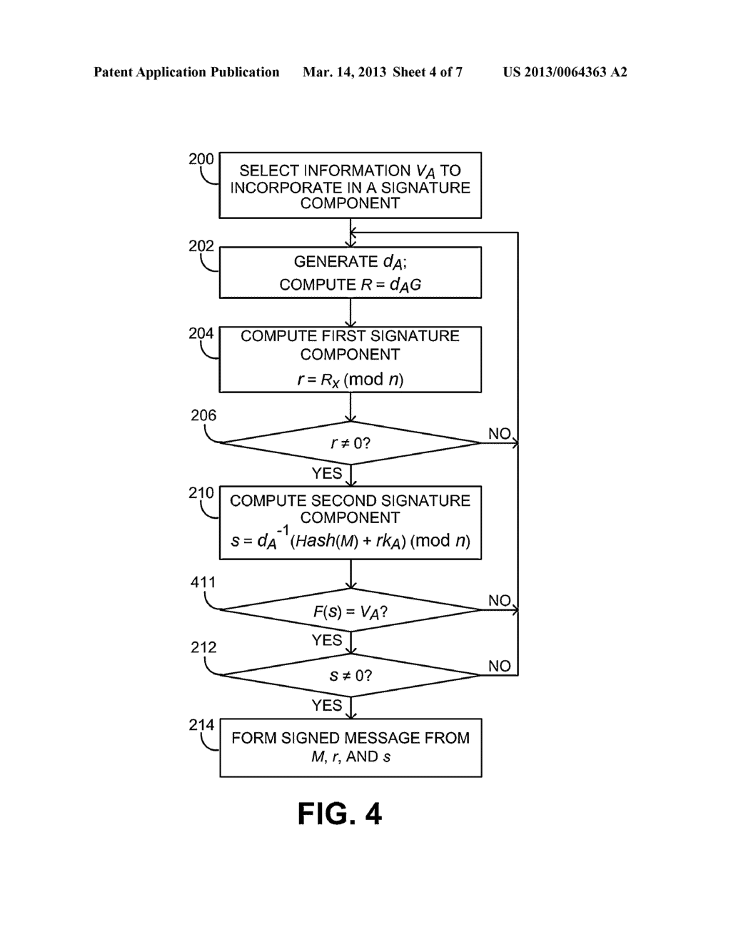 INCORPORATING DATA INTO AN ECDSA SIGNATURE COMPONENT - diagram, schematic, and image 05