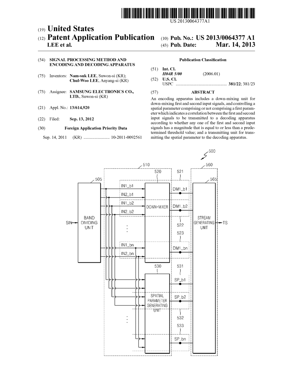 SIGNAL PROCESSING METHOD AND ENCODING AND DECODING APPARATUS - diagram, schematic, and image 01