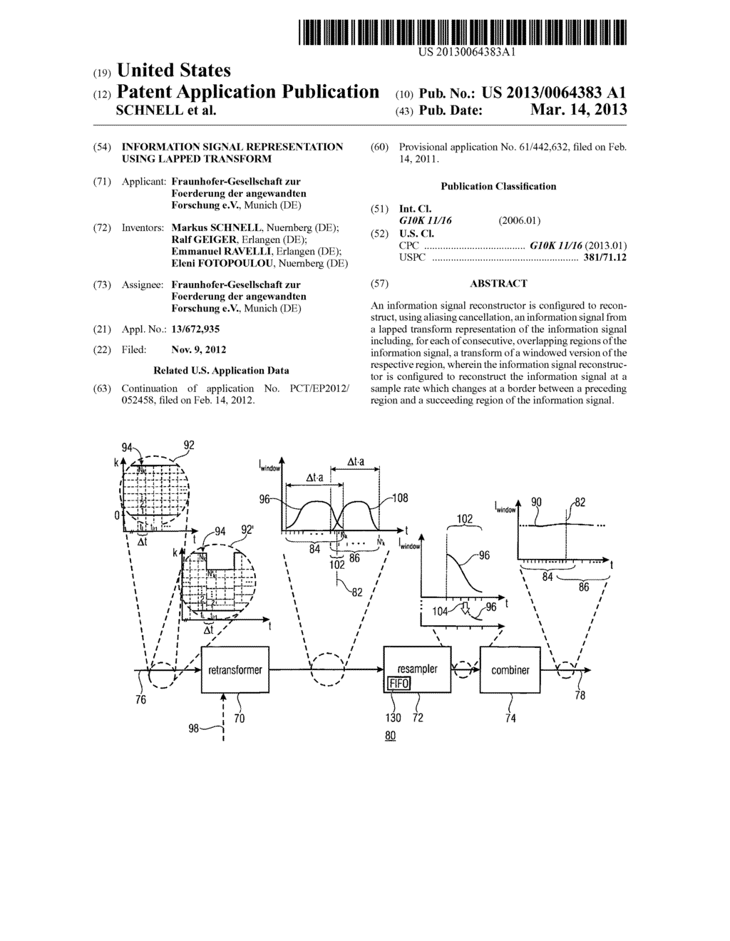 INFORMATION SIGNAL REPRESENTATION USING LAPPED TRANSFORM - diagram, schematic, and image 01