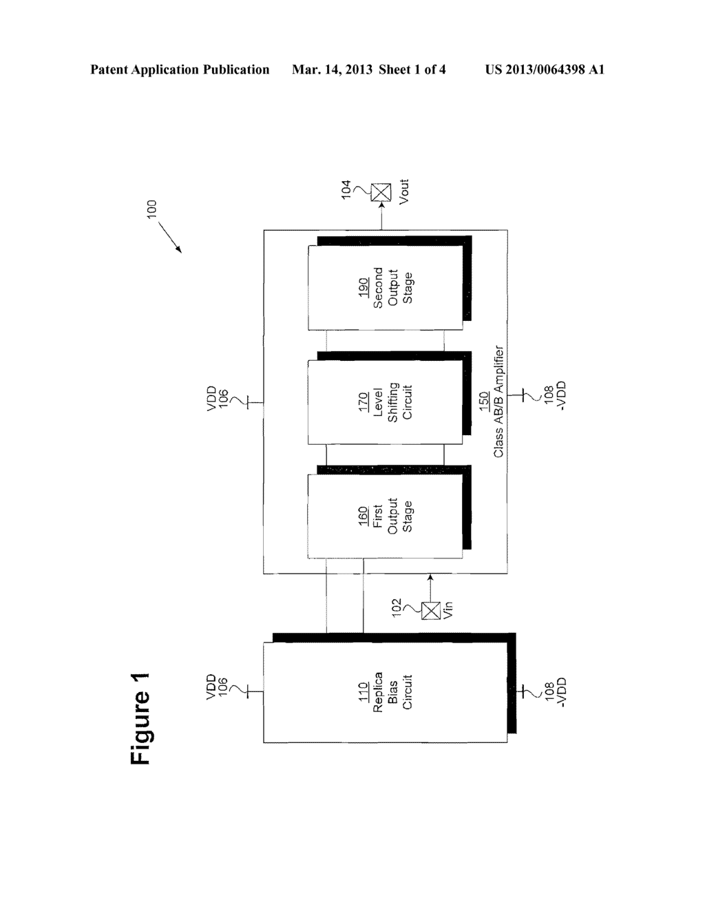 Class-AB/B amplifier with quiescent control circuit - diagram, schematic, and image 02