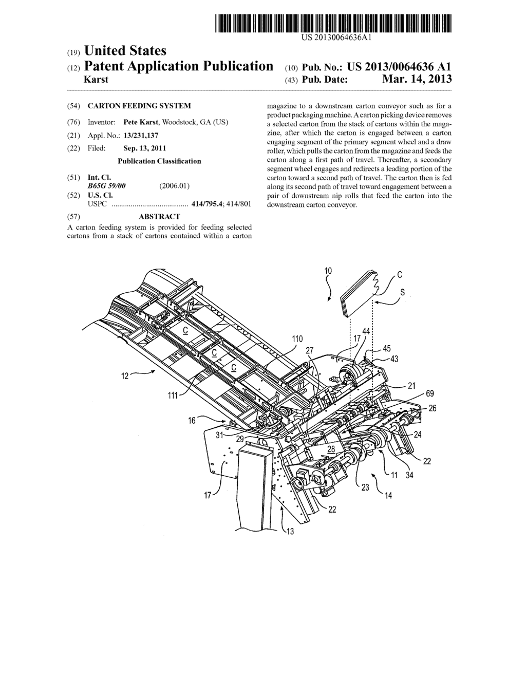 CARTON FEEDING SYSTEM - diagram, schematic, and image 01