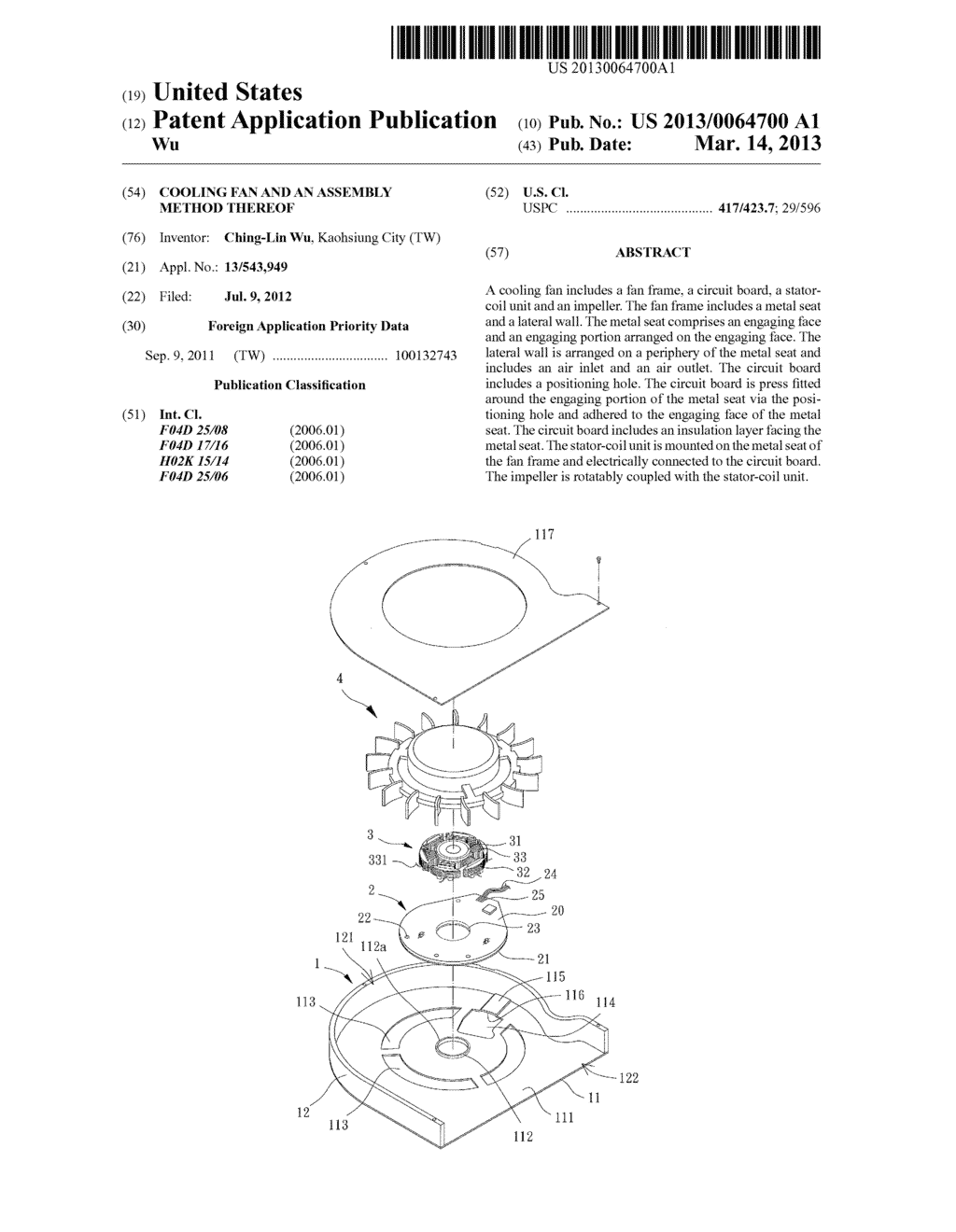 Cooling Fan and An Assembly Method Thereof - diagram, schematic, and image 01