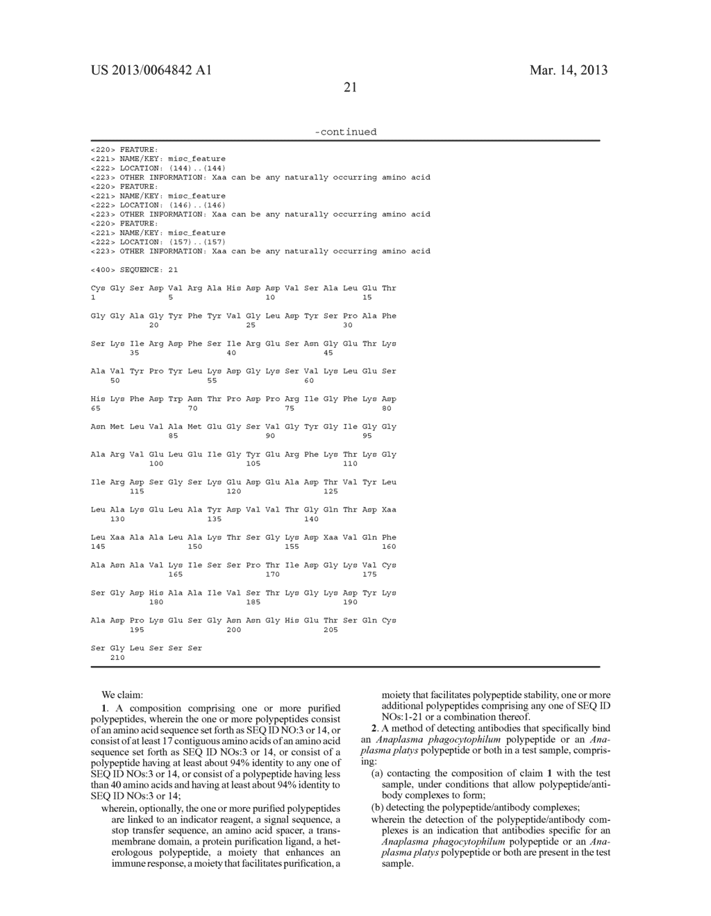 Compositions and Methods for Detection of Antibodies Specific for     Anaplasma phagocytophilum (Aph) and Anaplasma platys (Apl) - diagram, schematic, and image 28