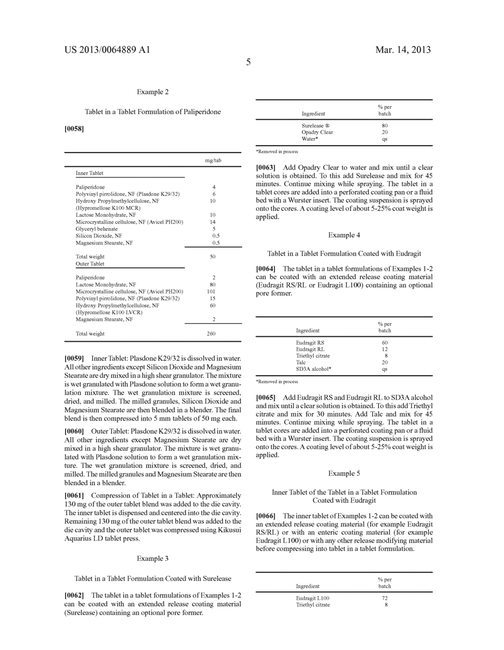 Tablet-in-tablet Palperidone Formulations and Methods for Production and     Use Thereof - diagram, schematic, and image 06