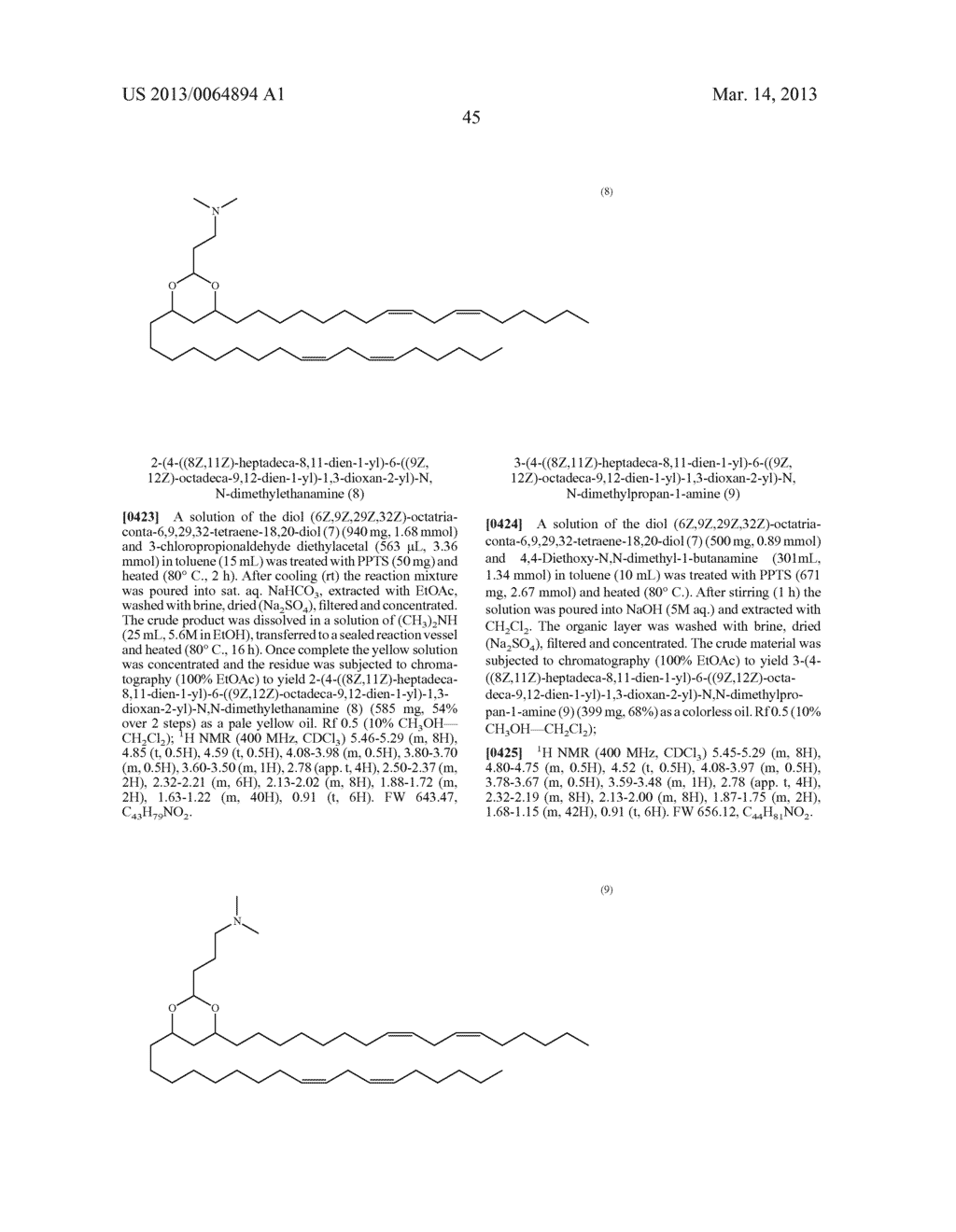 NOVEL CATIONIC LIPIDS AND METHODS OF USE THEREOF - diagram, schematic, and image 46