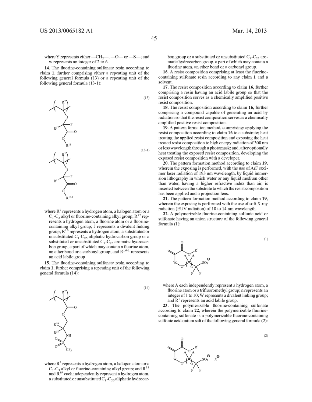 Fluorine-Containing Sulfonate, Fluorine-Containing Sulfonate Resin, Resist     Composition and Pattern Formation Method - diagram, schematic, and image 46