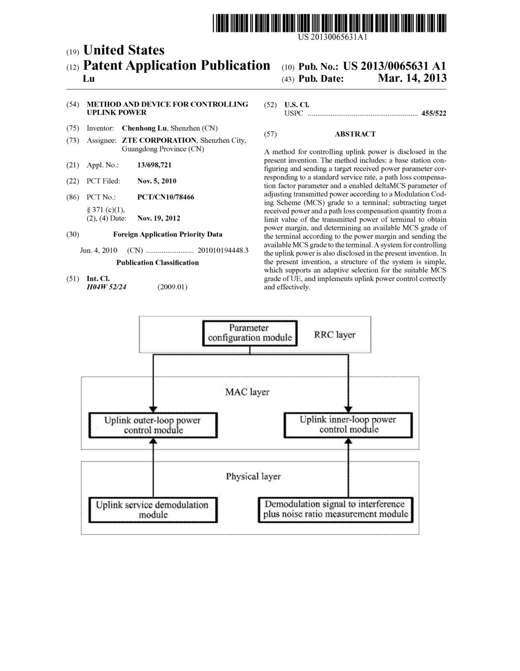 Method and Device for Controlling Uplink Power - diagram, schematic, and image 01