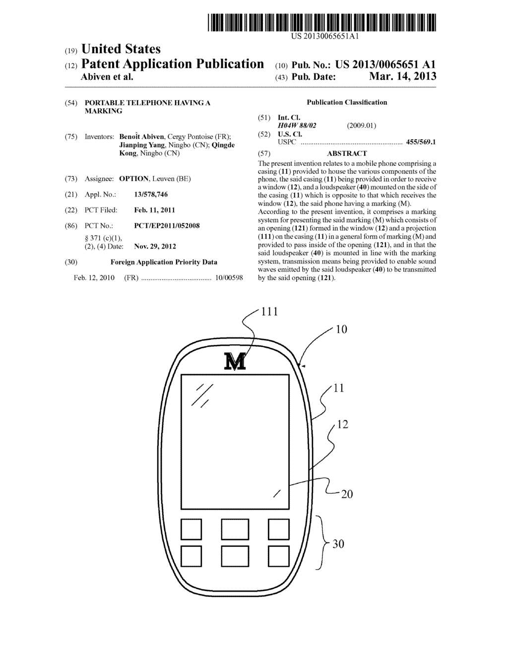 PORTABLE TELEPHONE HAVING A MARKING - diagram, schematic, and image 01