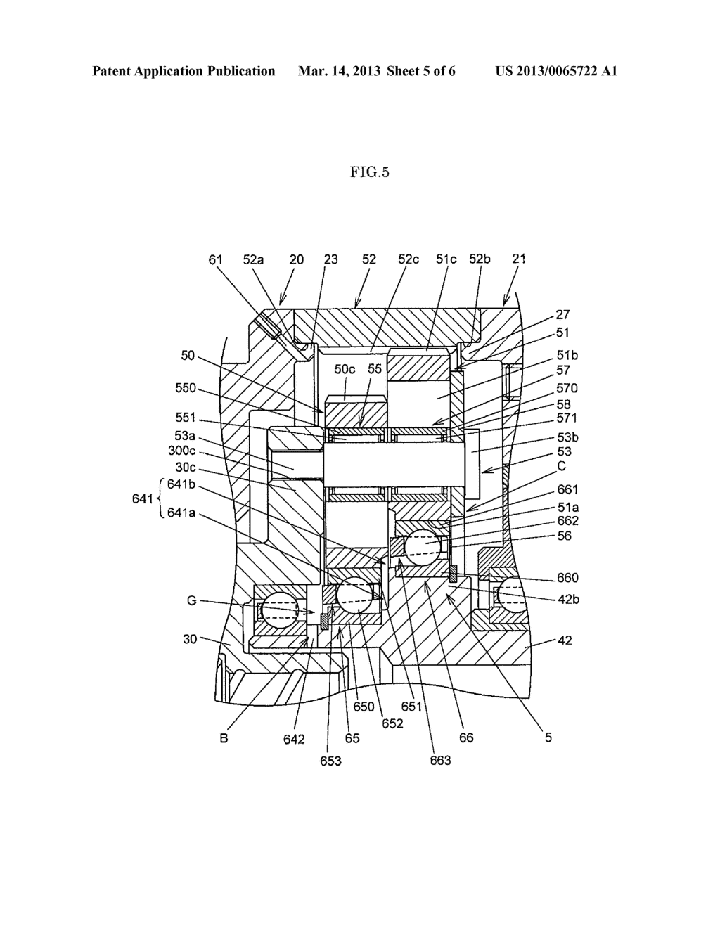 BEARING DEVICE, SPEED REDUCTION MECHANISM INCLUDING THE BEARING DEVICE,     AND MOTOR TORQUE TRANSMISSION DEVICE - diagram, schematic, and image 06