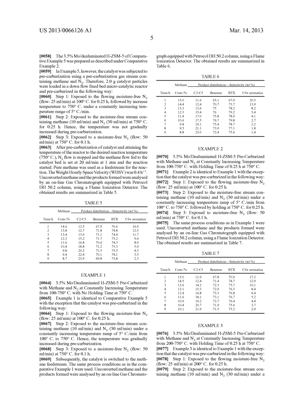 PRE-CARBURIZED MOLYBDENUM-MODIFIED ZEOLITE CATALYST AND USE THEREOF FOR     THE AROMATIZATION OF LOWER ALKANES - diagram, schematic, and image 06