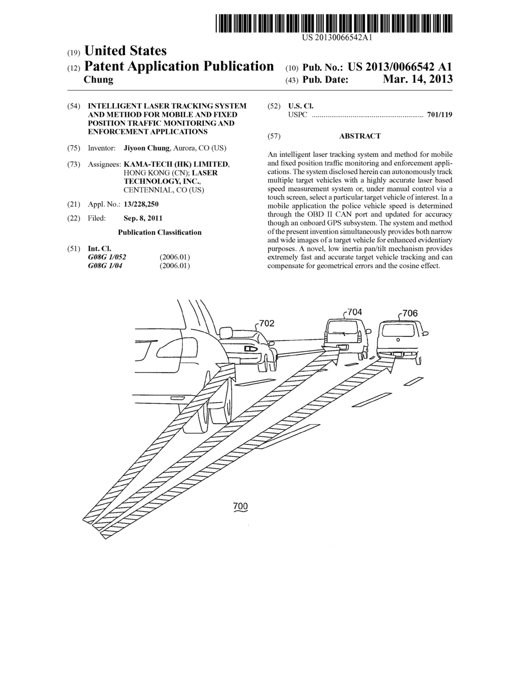 INTELLIGENT LASER TRACKING SYSTEM AND METHOD FOR MOBILE AND FIXED POSITION     TRAFFIC MONITORING AND ENFORCEMENT APPLICATIONS - diagram, schematic, and image 01