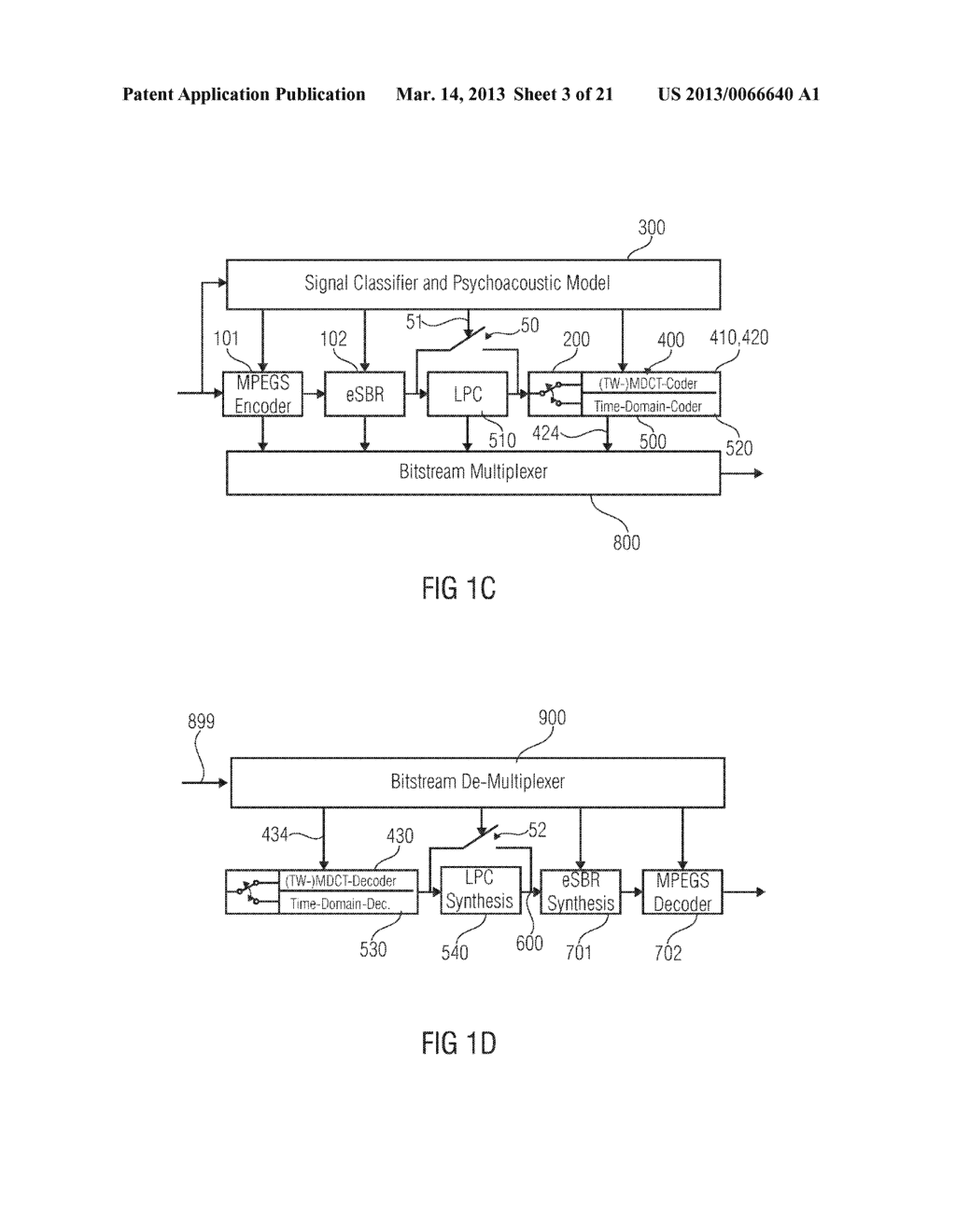 AUDIO ENCODING/DECODING SCHEME HAVING A SWITCHABLE BYPASS - diagram, schematic, and image 04