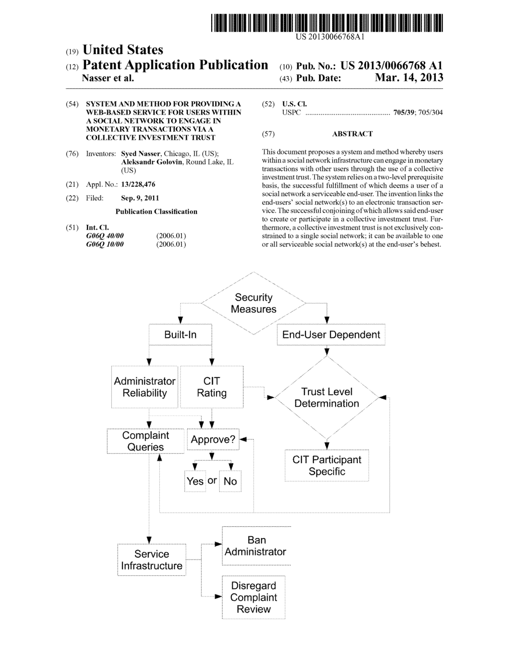 System and method for providing a web-based service for users within a     social network to engage in monetary transactions via a collective     investment trust - diagram, schematic, and image 01