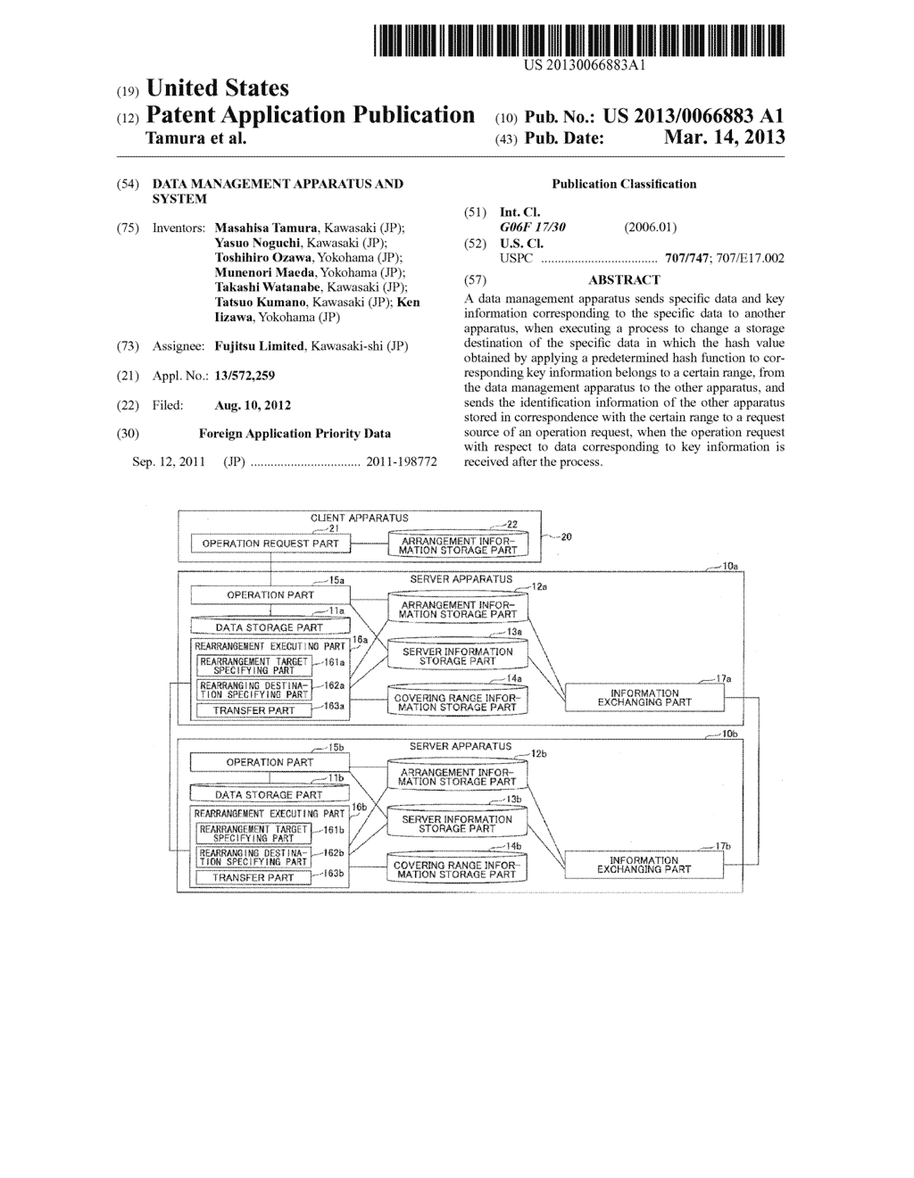 DATA MANAGEMENT APPARATUS AND SYSTEM - diagram, schematic, and image 01