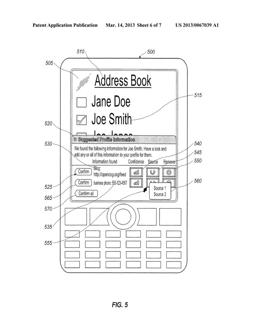 SYSTEM AND METHOD OF SUGGESTING SUPPLEMENTAL CONTACT DATA TO A COMPUTING     DEVICE - diagram, schematic, and image 07