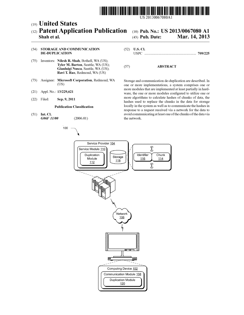 Storage and Communication De-Duplication - diagram, schematic, and image 01