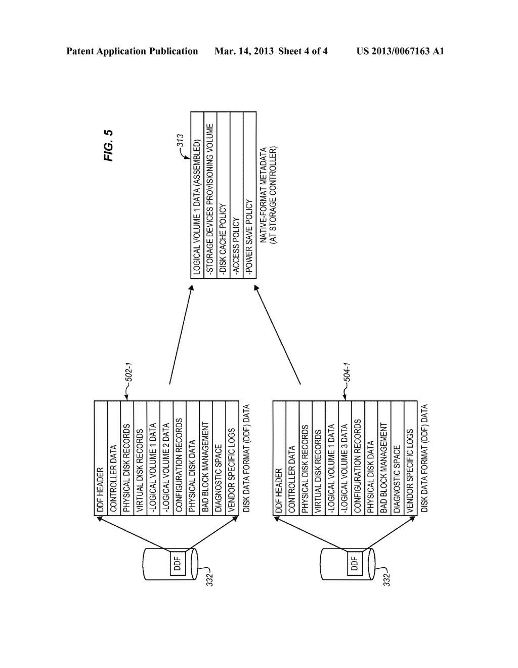 METHODS AND STRUCTURE FOR TRANSFERRING OWNERSHIP OF A LOGICAL VOLUME BY     TRANSFER OF NATIVE-FORMAT METADATA IN A  CLUSTERED STORAGE ENVIRONMENT - diagram, schematic, and image 05