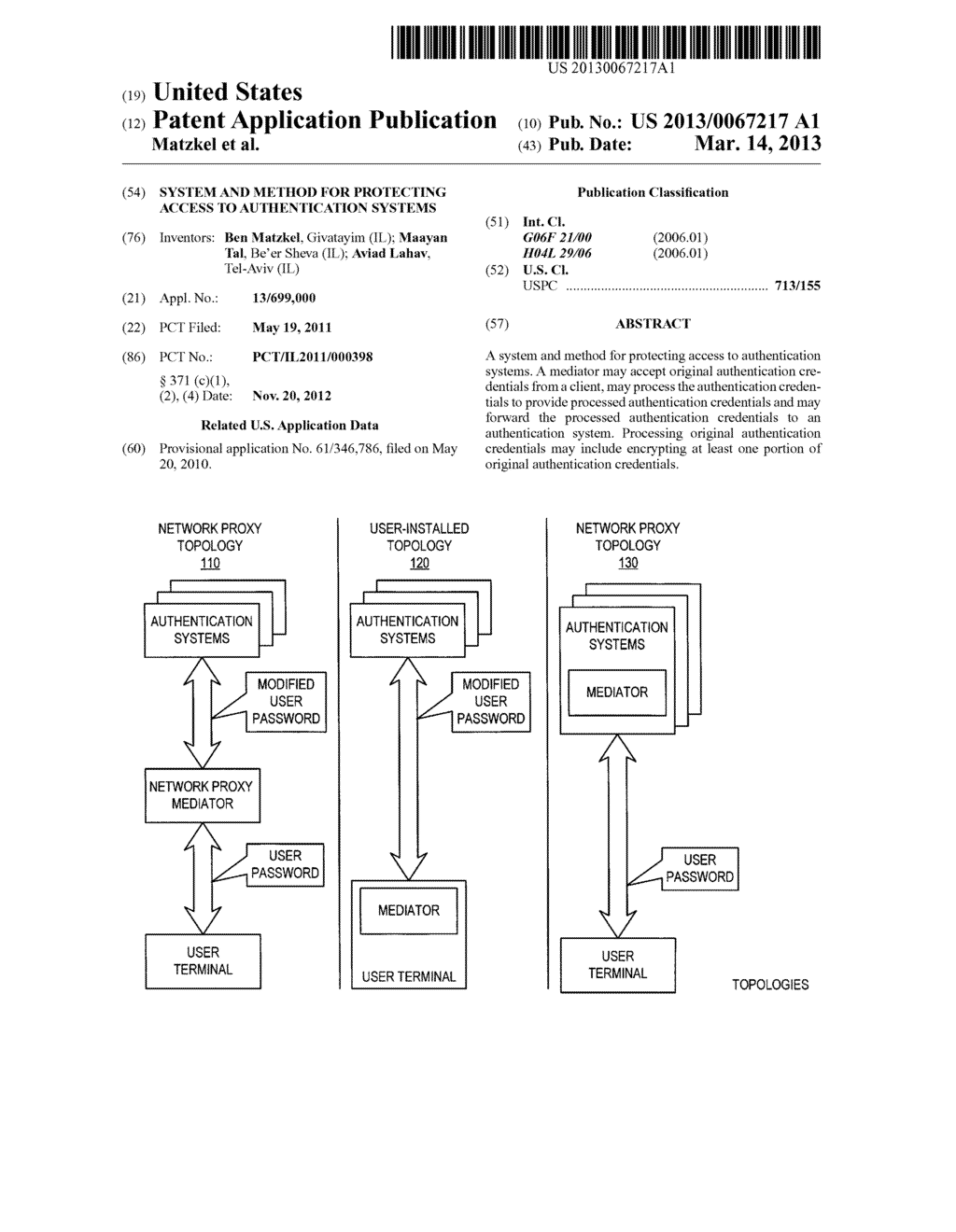 SYSTEM AND METHOD FOR PROTECTING ACCESS TO AUTHENTICATION SYSTEMS - diagram, schematic, and image 01