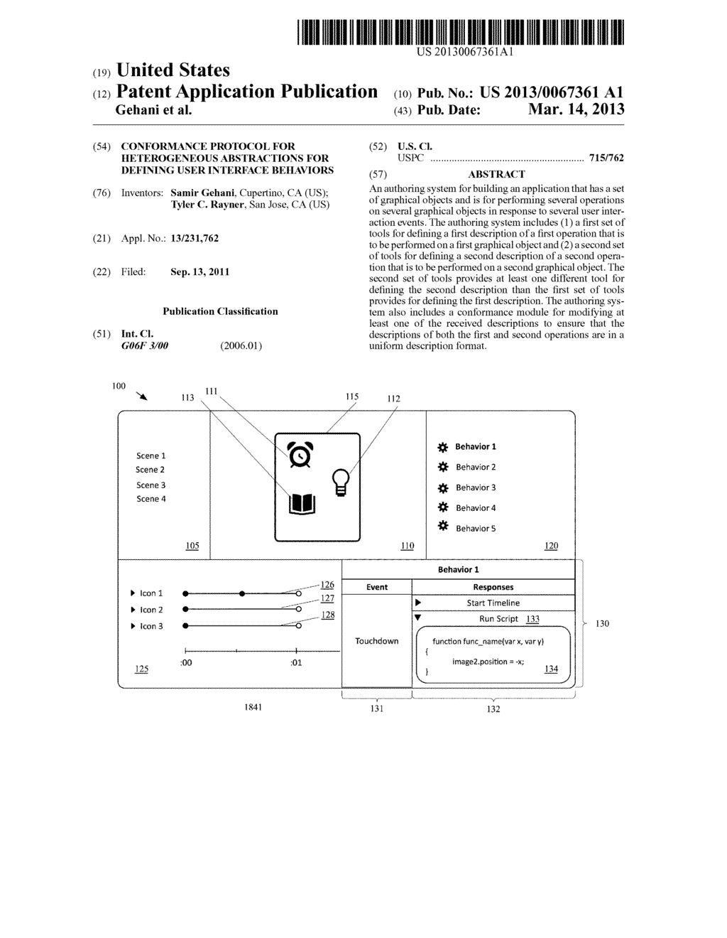 Conformance Protocol for Heterogeneous Abstractions for Defining User     Interface Behaviors - diagram, schematic, and image 01