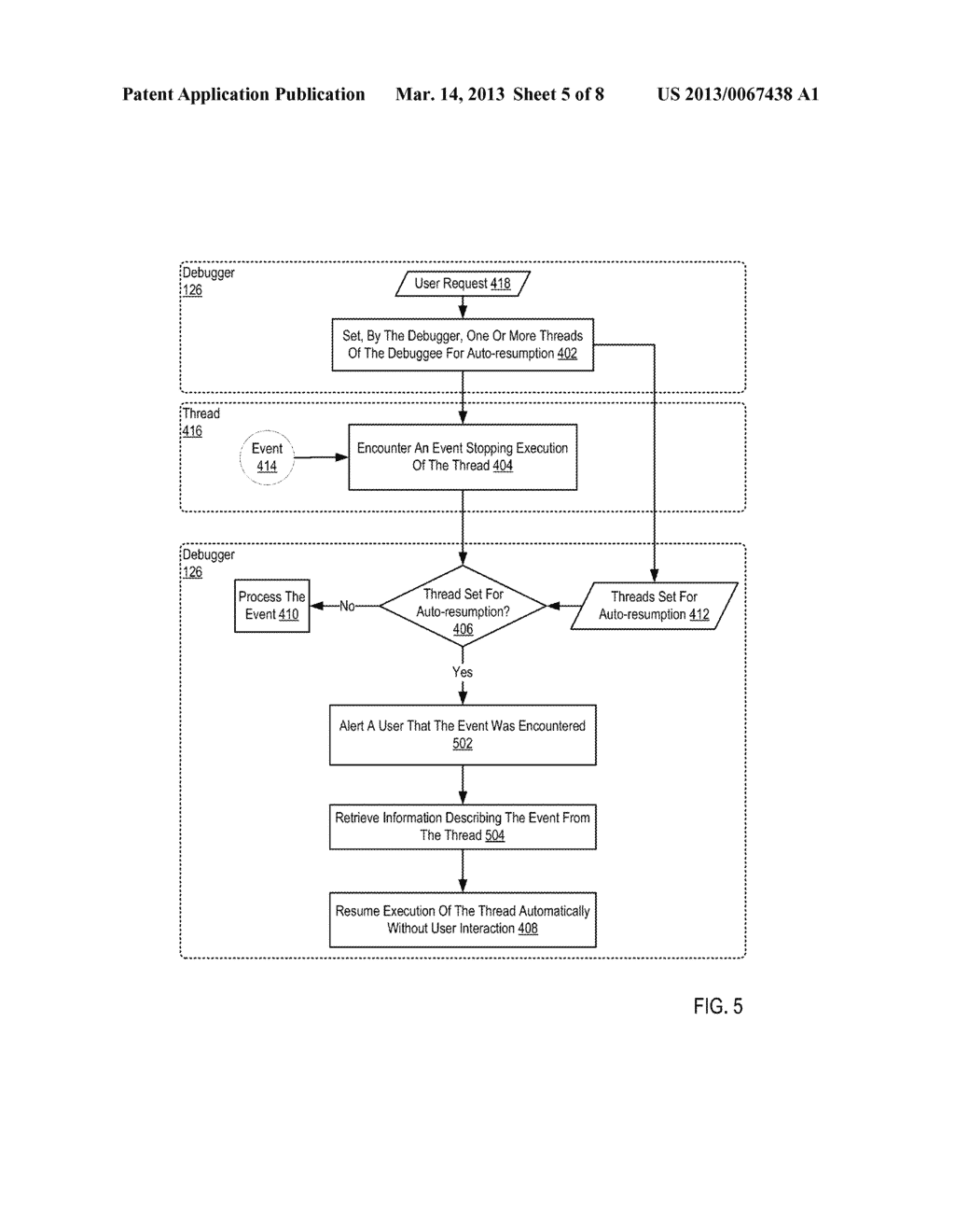 MANAGING THREAD EXECUTION IN A NON-STOP DEBUGGING ENVIRONMENT - diagram, schematic, and image 06