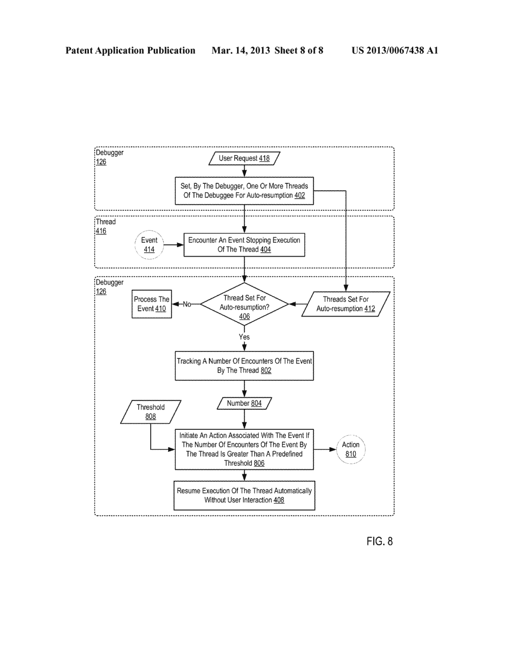 MANAGING THREAD EXECUTION IN A NON-STOP DEBUGGING ENVIRONMENT - diagram, schematic, and image 09