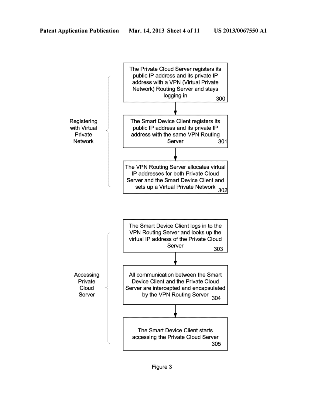 PRIVATE CLOUD SERVER AND CLIENT ARCHITECTURE WITHOUT UTILIZING A ROUTING     SERVER - diagram, schematic, and image 05