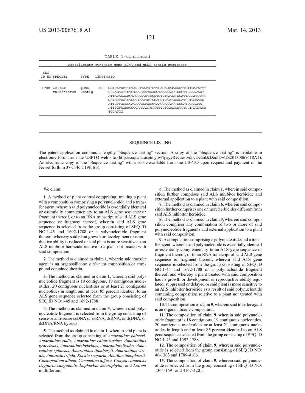 METHODS AND COMPOSITIONS FOR WEED CONTROL - diagram, schematic, and image 124