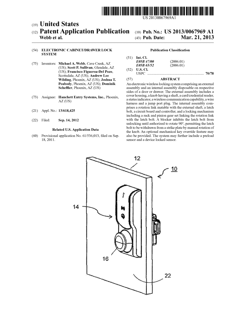 Electronic Cabinet/Drawer Lock System - diagram, schematic, and image 01