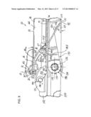 Low profile discharge gate assembly for a railroad hopper car diagram and image