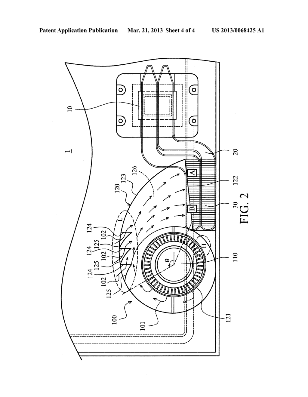 ELECTRONIC DEVICE AND HEAT DISSIPATION MODULE AND CENTRIFUGAL FAN THEREOF - diagram, schematic, and image 05