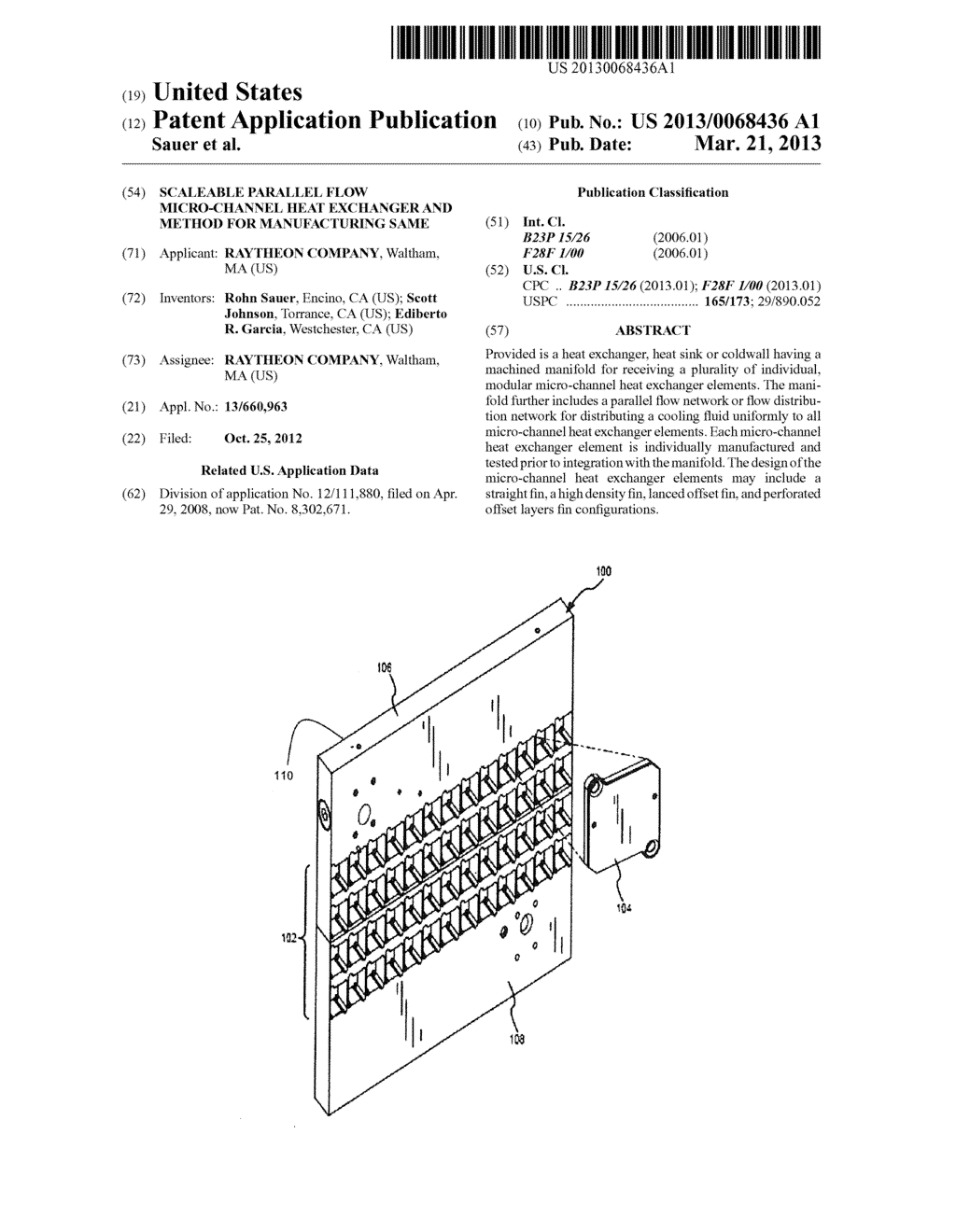 SCALEABLE PARALLEL FLOW MICRO-CHANNEL HEAT EXCHANGER AND METHOD FOR     MANUFACTURING SAME - diagram, schematic, and image 01