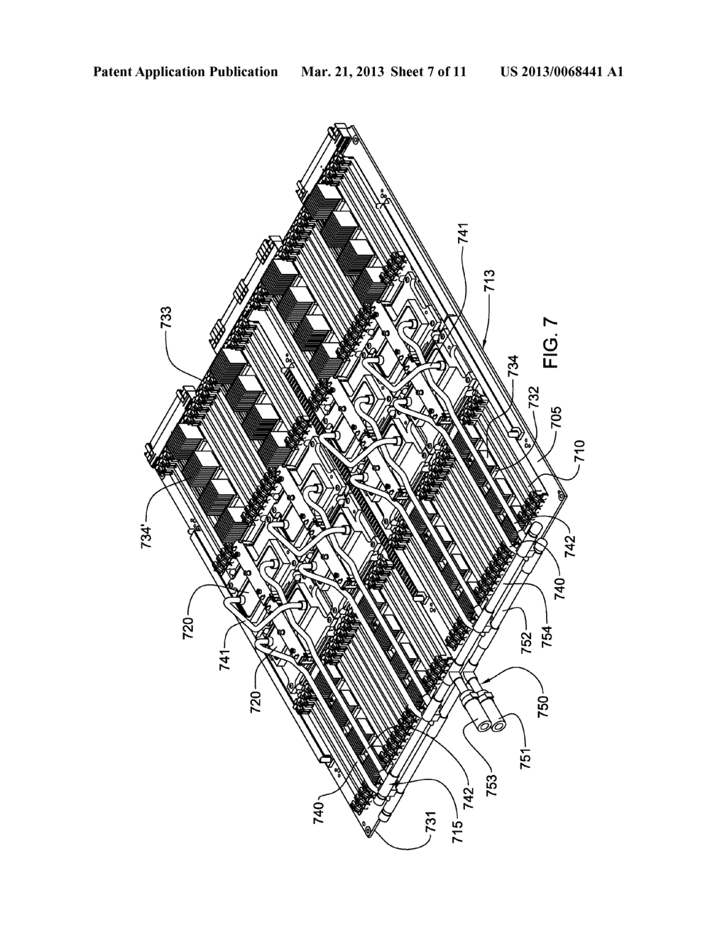 DATA CENTER COOLING WITH AN AIR-SIDE ECONOMIZER AND LIQUID-COOLED     ELECTRONICS RACK(S) - diagram, schematic, and image 08