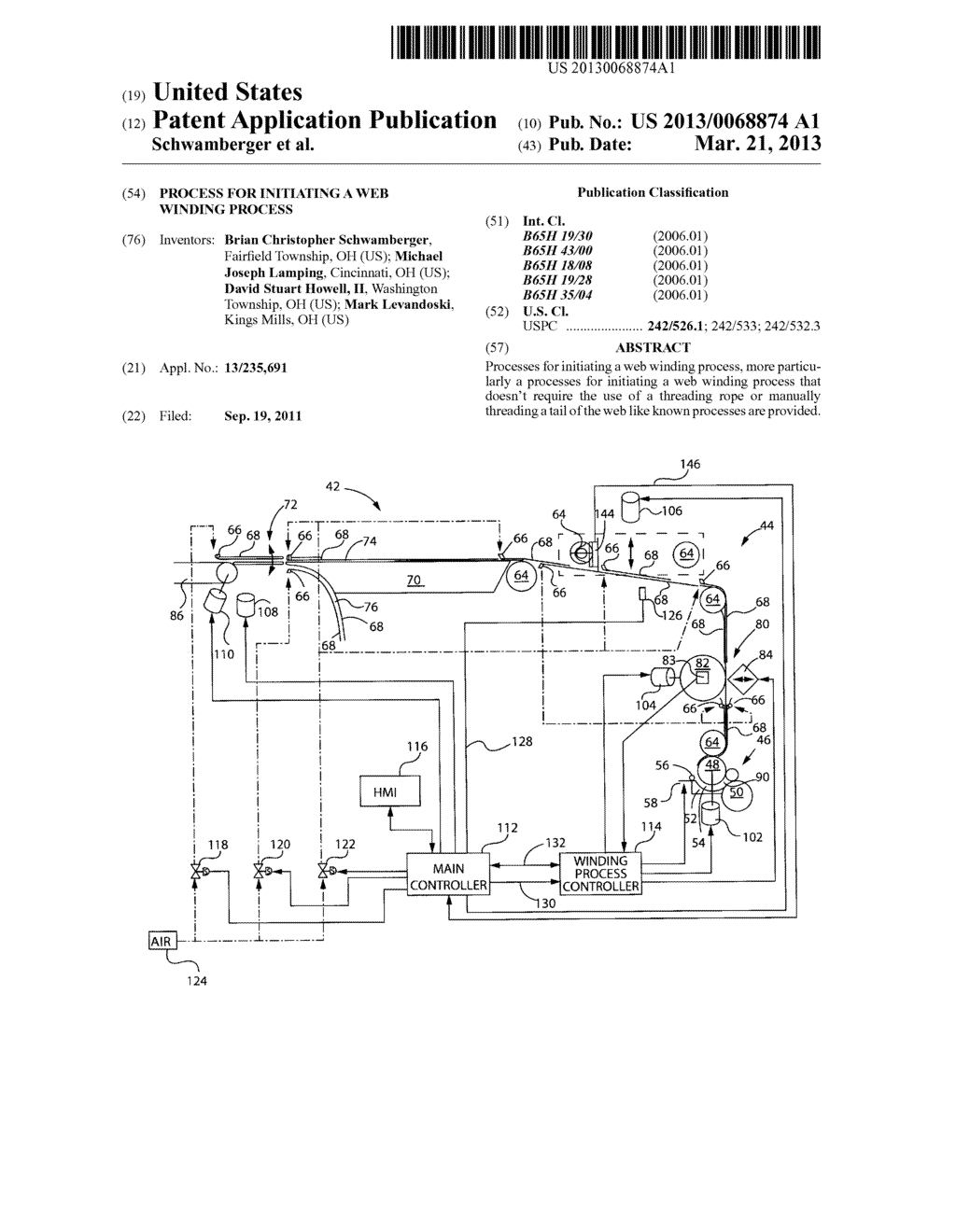 PROCESS FOR INITIATING A WEB WINDING PROCESS - diagram, schematic, and image 01