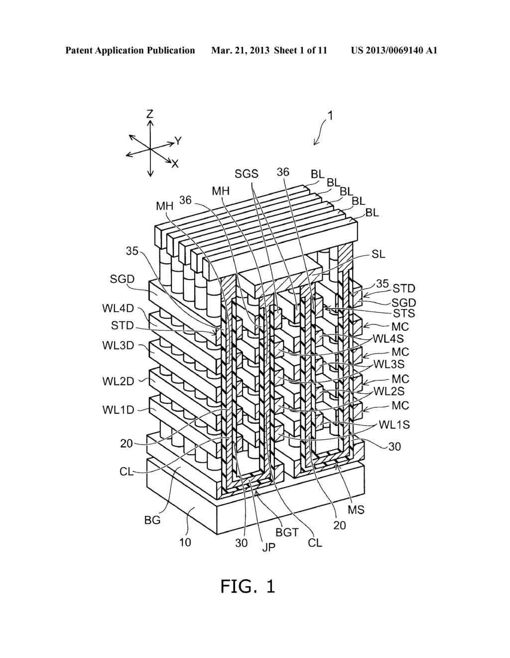 METHOD FOR MANUFACTURING NONVOLATILE SEMICONDUCTOR MEMORY DEVICE AND     NONVOLATILE SEMICONDUCTOR MEMORY DEVICE - diagram, schematic, and image 02