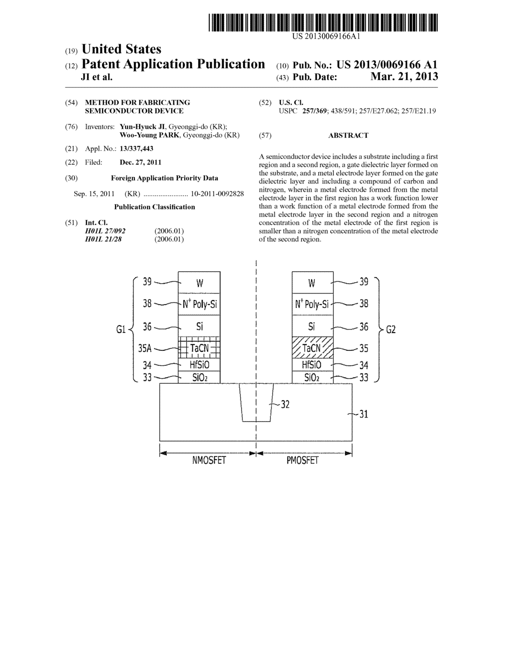 METHOD FOR FABRICATING SEMICONDUCTOR DEVICE - diagram, schematic, and image 01