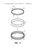 METHOD AND APPARATUS FOR INSERTING A SPACER BETWEEN ANNULAR REINFORCEMENT     BANDS diagram and image