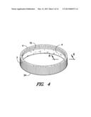 METHOD AND APPARATUS FOR INSERTING A SPACER BETWEEN ANNULAR REINFORCEMENT     BANDS diagram and image