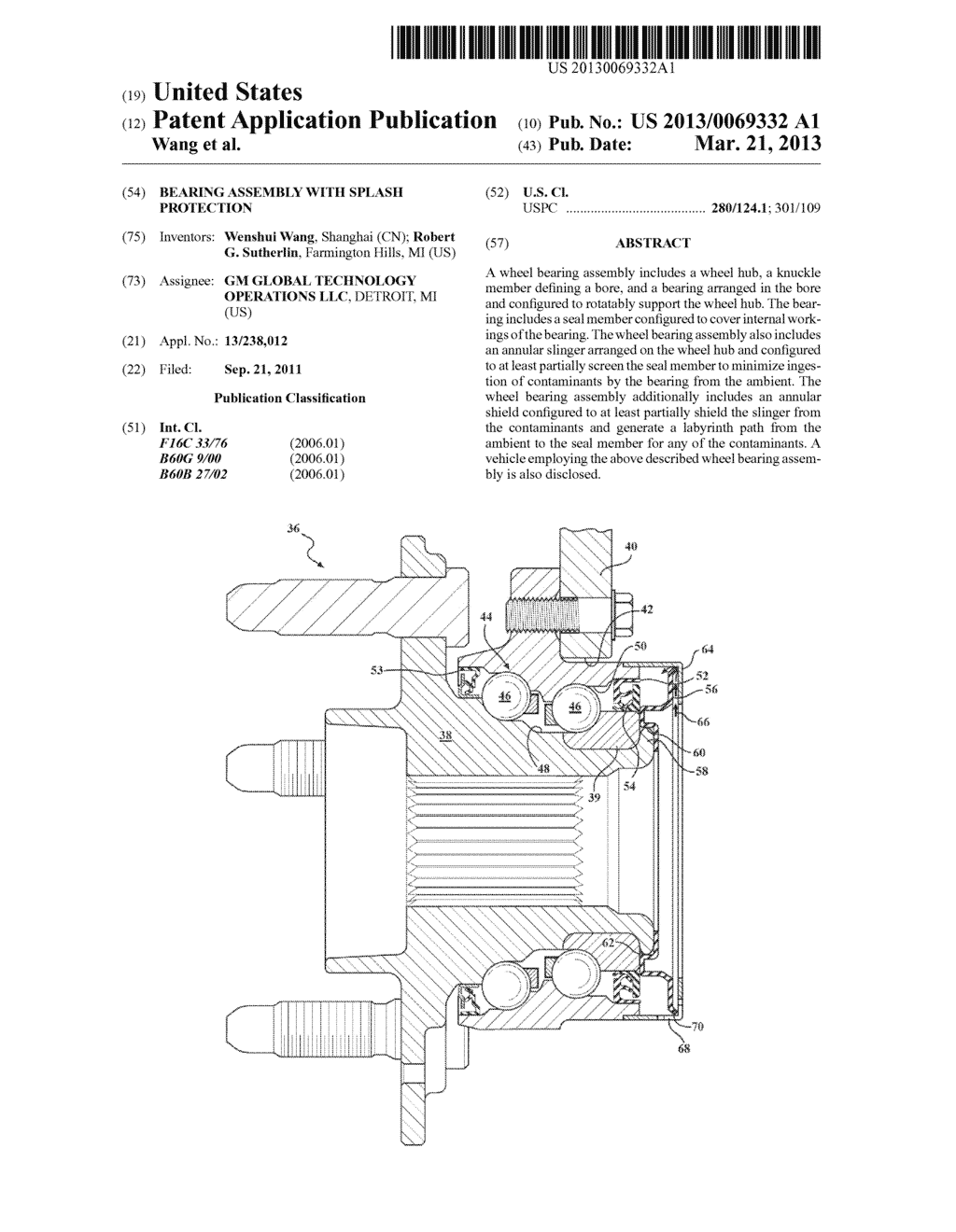 BEARING ASSEMBLY WITH SPLASH PROTECTION - diagram, schematic, and image 01