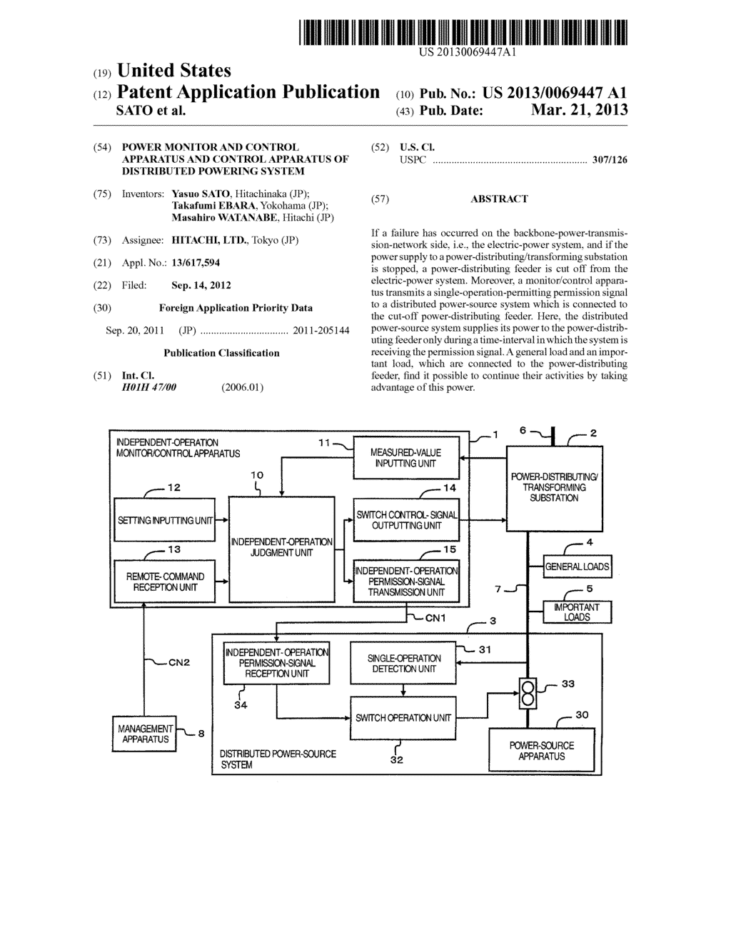 POWER MONITOR AND CONTROL APPARATUS AND CONTROL APPARATUS OF DISTRIBUTED     POWERING SYSTEM - diagram, schematic, and image 01