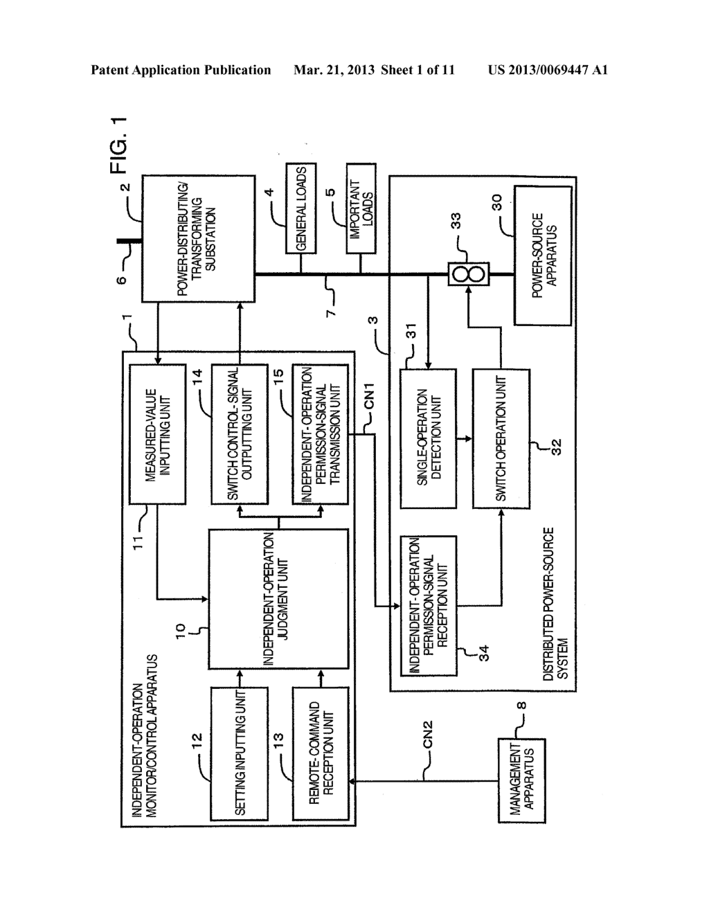 POWER MONITOR AND CONTROL APPARATUS AND CONTROL APPARATUS OF DISTRIBUTED     POWERING SYSTEM - diagram, schematic, and image 02