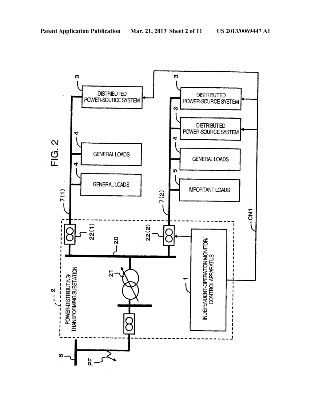 POWER MONITOR AND CONTROL APPARATUS AND CONTROL APPARATUS OF DISTRIBUTED     POWERING SYSTEM - diagram, schematic, and image 03