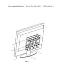 METHOD AND DEVICE FOR WALL MOUNTING FLAT PANEL MONITOR AND STORING     ASSOCIATED AUDIO/VIDEO COMPONENTS diagram and image