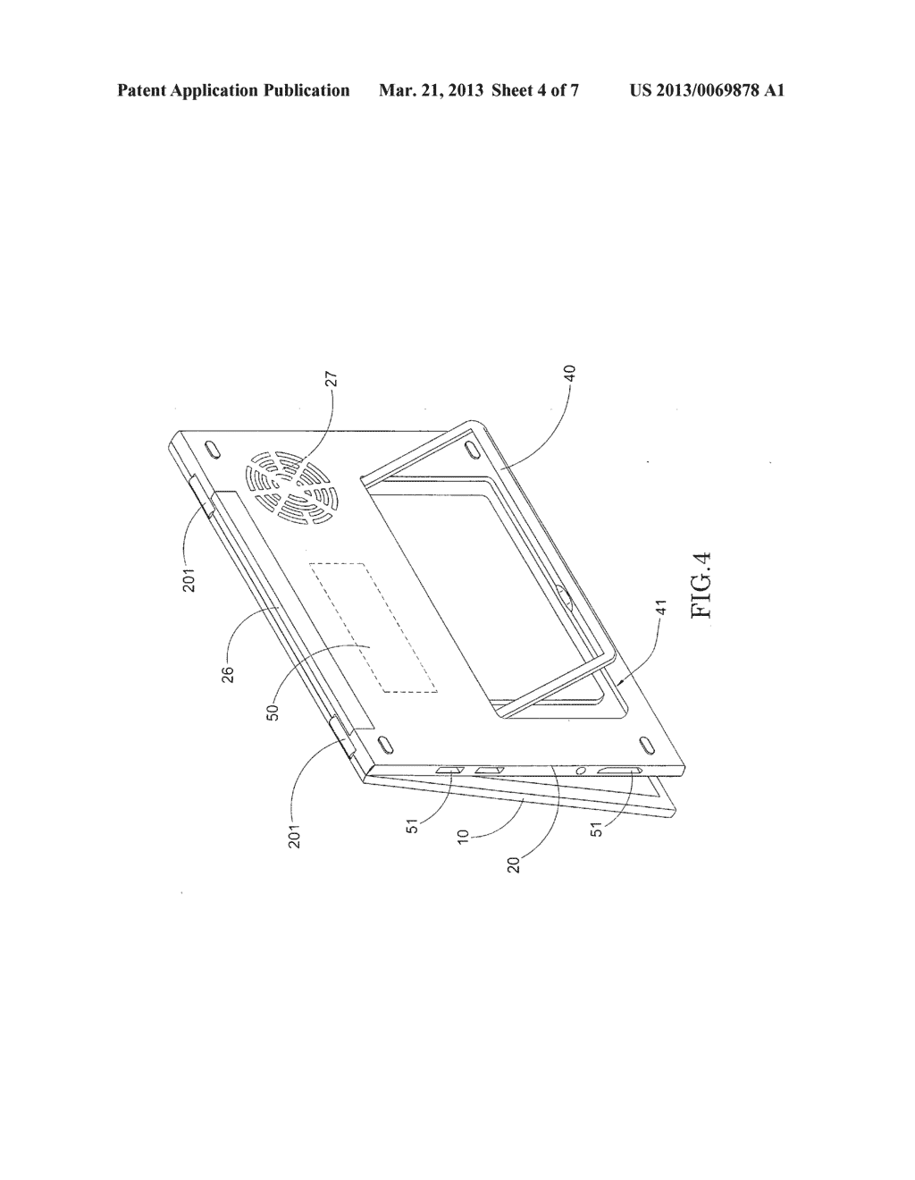 Portable computer with adjustable keyboard - diagram, schematic, and image 05