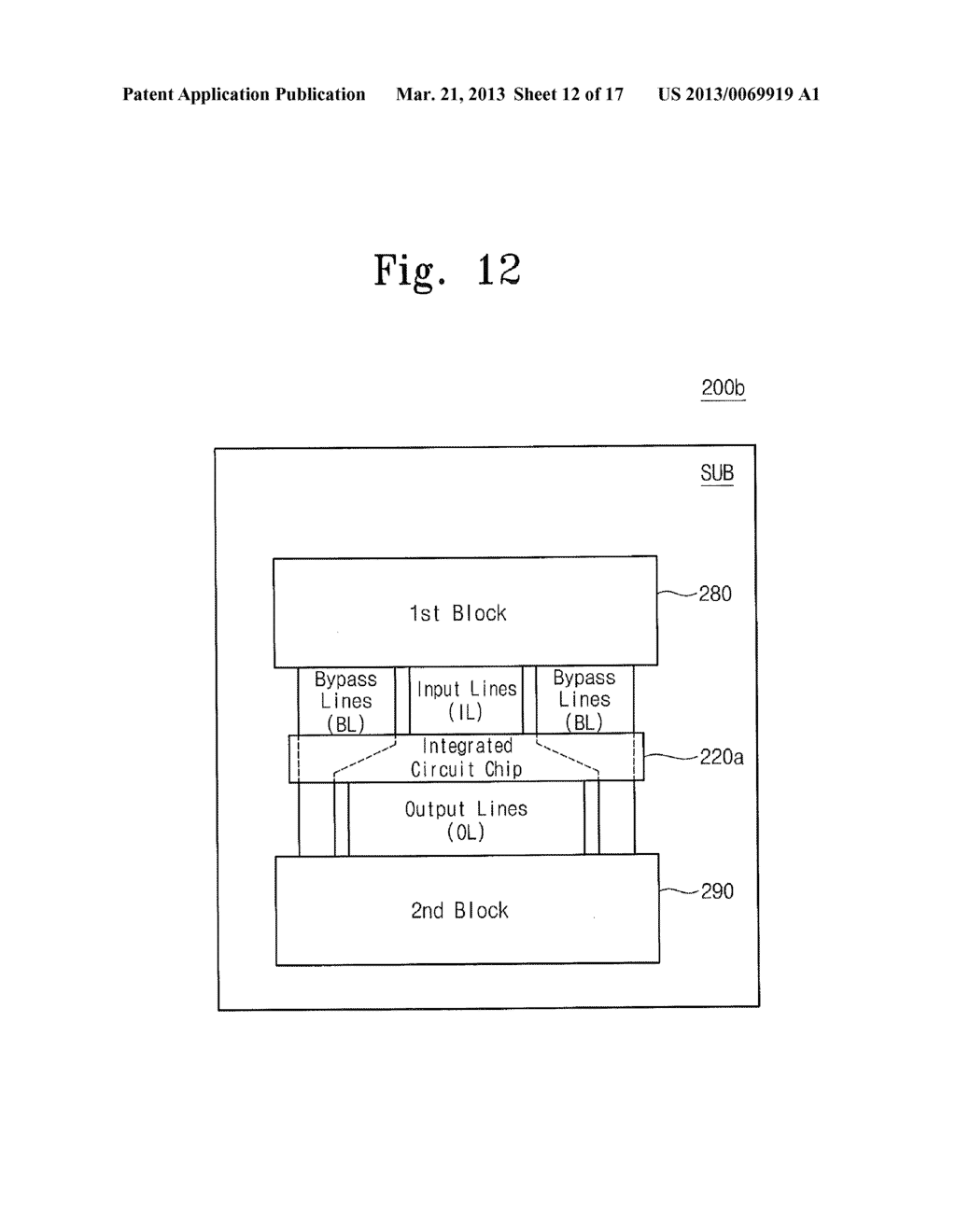 Display Devices Including a Chip That Overlaps Bypass Lines - diagram, schematic, and image 13