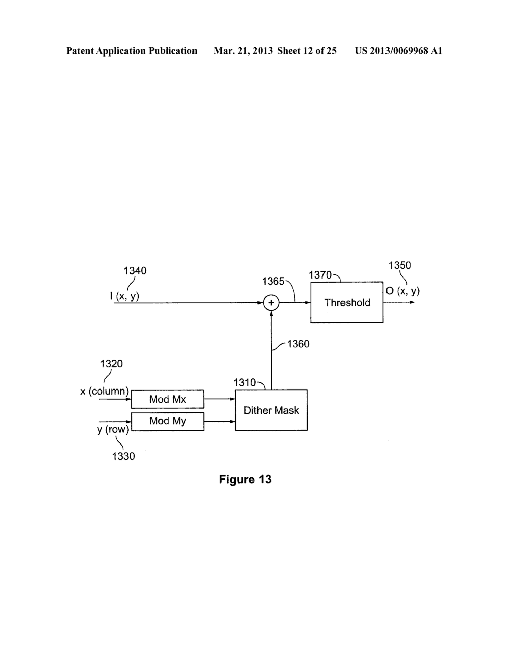 METHODS AND APPARATUS FOR HYBRID HALFTONING OF AN IMAGE - diagram, schematic, and image 13