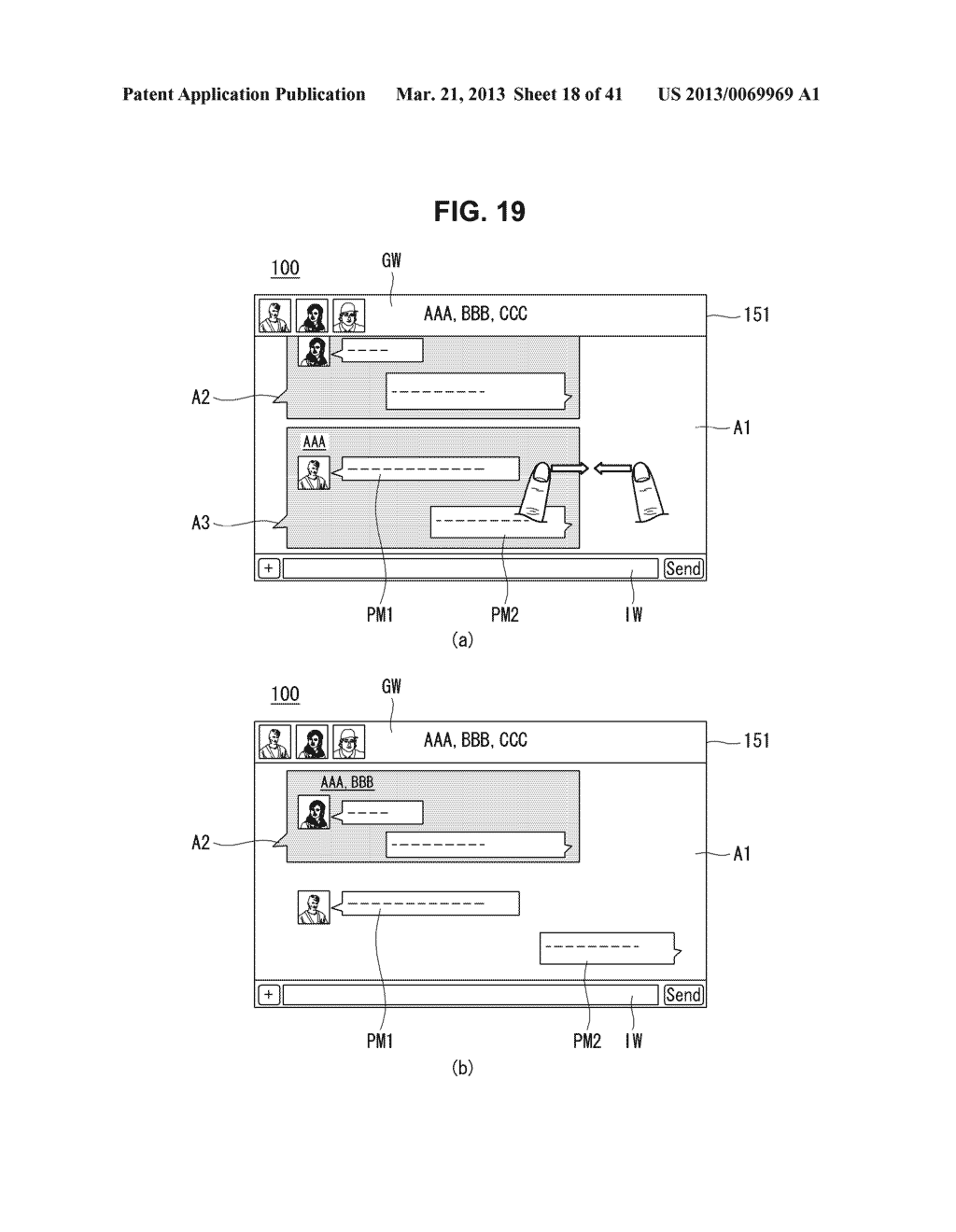 MOBILE TERMINAL AND METHOD FOR DISPLAYING MESSAGE THEREOF - diagram, schematic, and image 19