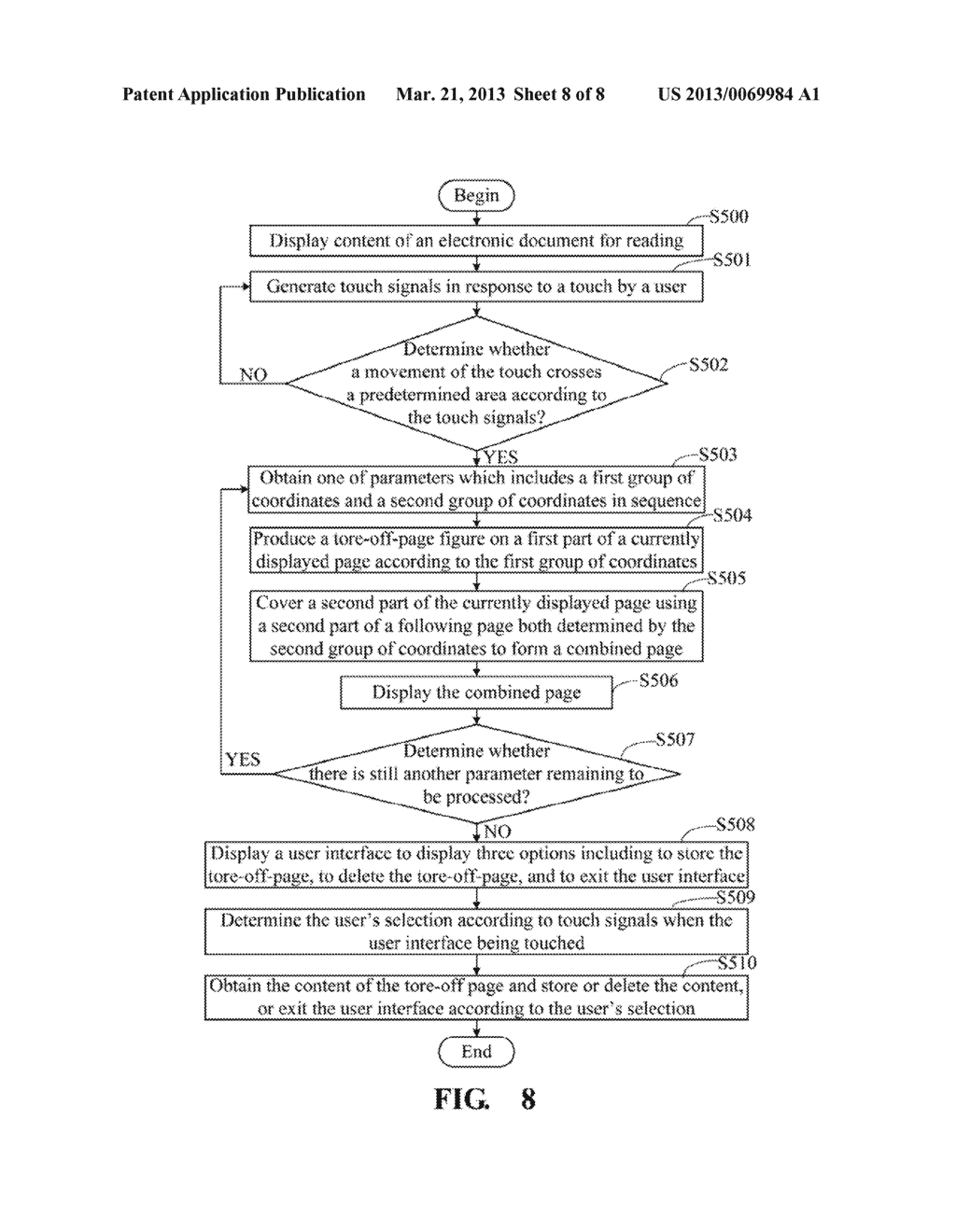 METHOD AND DEVICE FOR SHOWING PAGE TORE-OFF EFFECT - diagram, schematic, and image 09